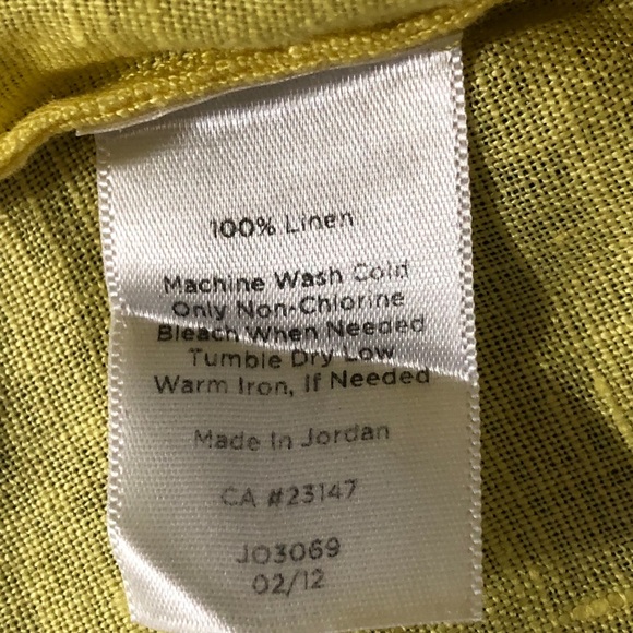 Talbots Top Womens 8 Yellow 100% Linen Front Bow - Picture 6 of 6
